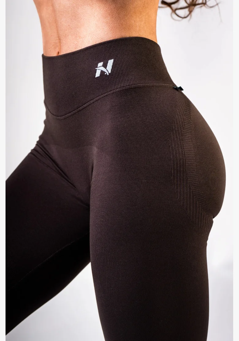 NEBBIA High-waist push-up leggings POWER marroni
