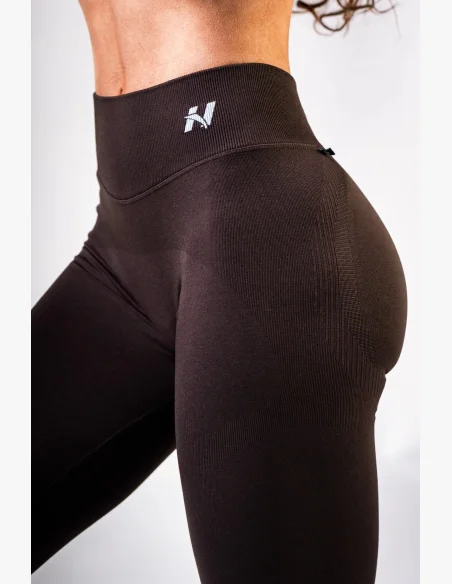 NEBBIA High-waist push-up leggings POWER marroni