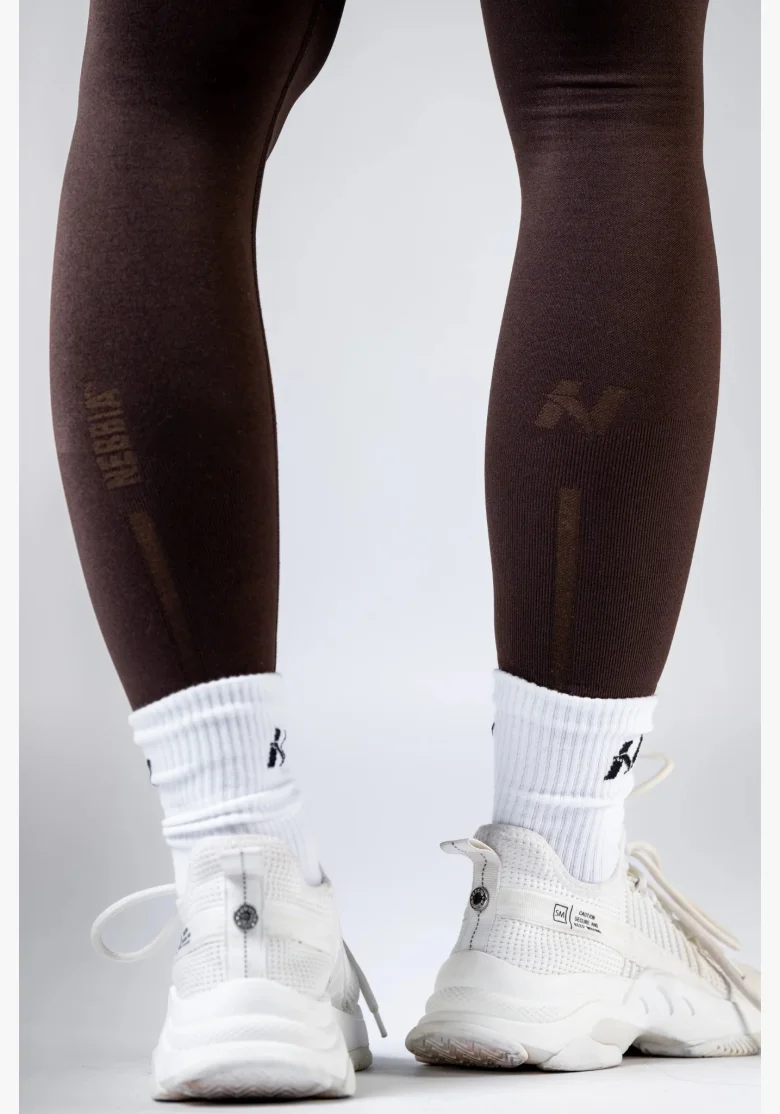 NEBBIA High-waist push-up leggings POWER marroni