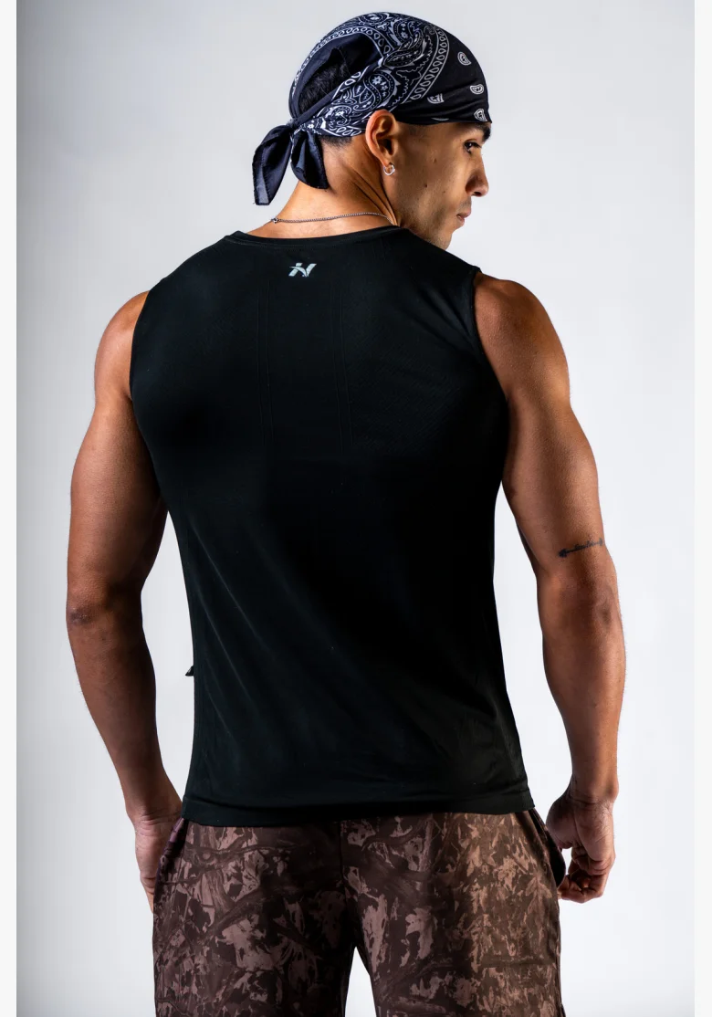 NEBBIA Seamless maglietta senza maniche POWER nera