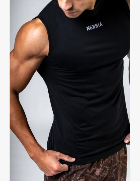 NEBBIA Seamless maglietta senza maniche POWER nera