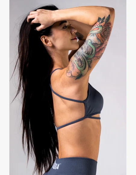 NEBBIA Open-back reggiseno sportivo POWER grigio