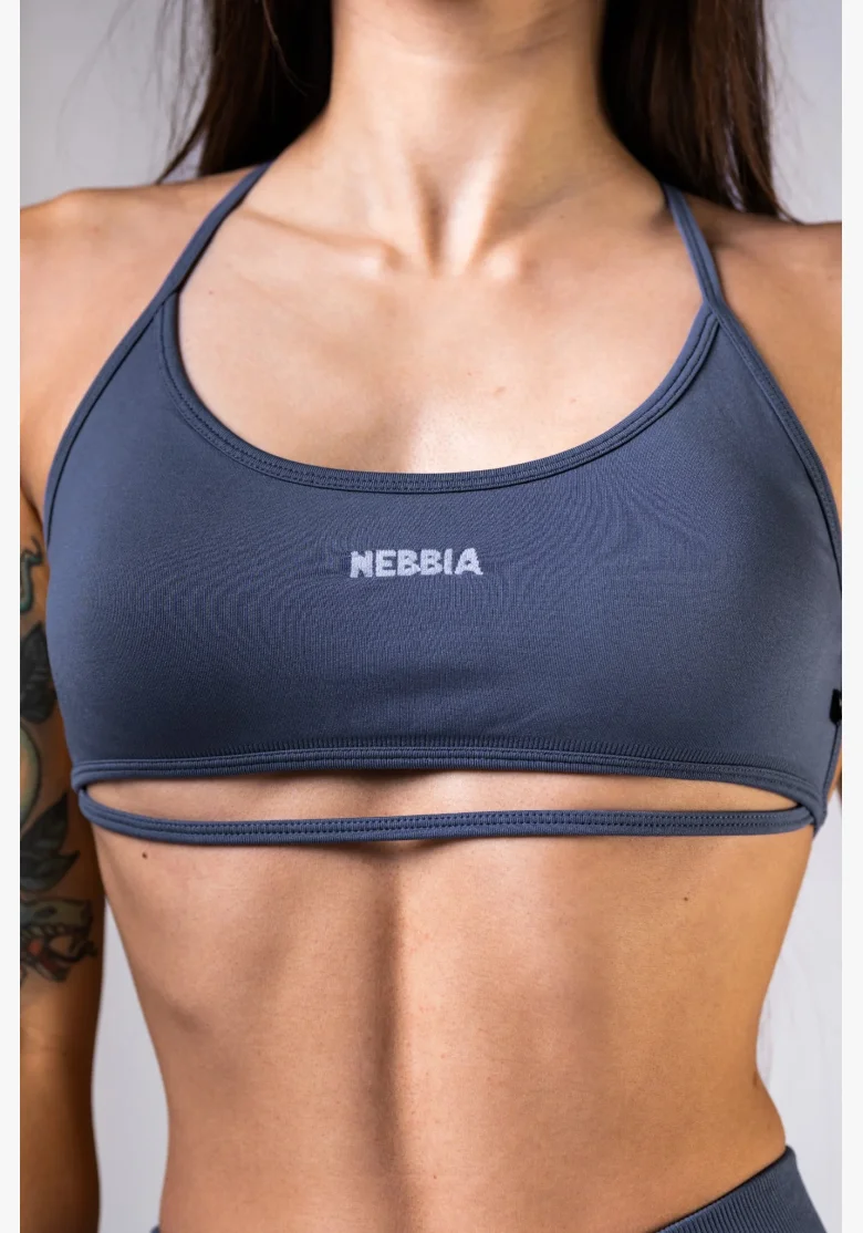 NEBBIA Open-back reggiseno sportivo POWER grigio