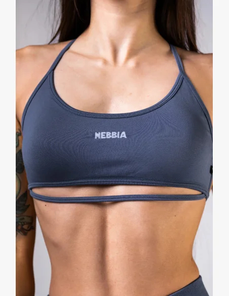 NEBBIA Open-back reggiseno sportivo POWER grigio