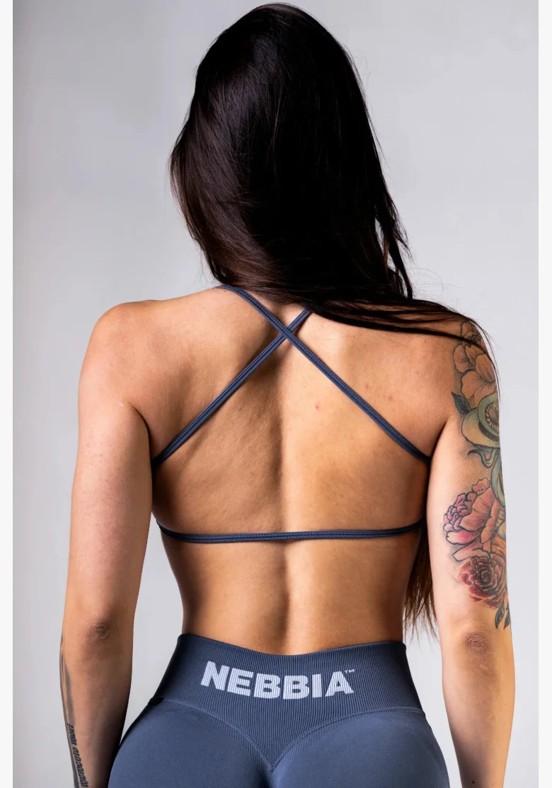NEBBIA Open-back reggiseno sportivo POWER grigio
