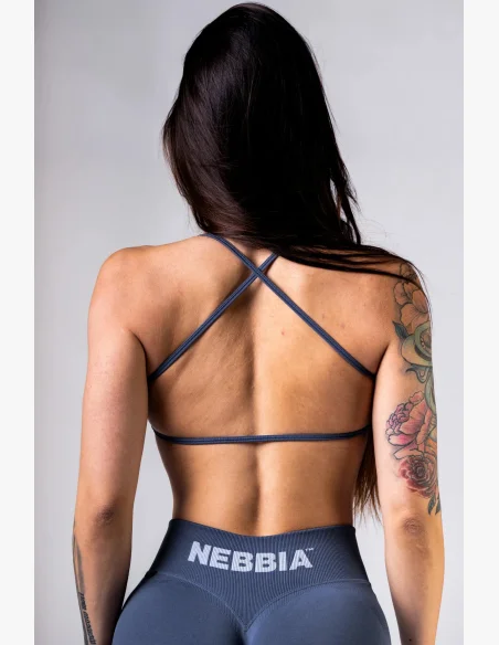 NEBBIA Open-back reggiseno sportivo POWER grigio