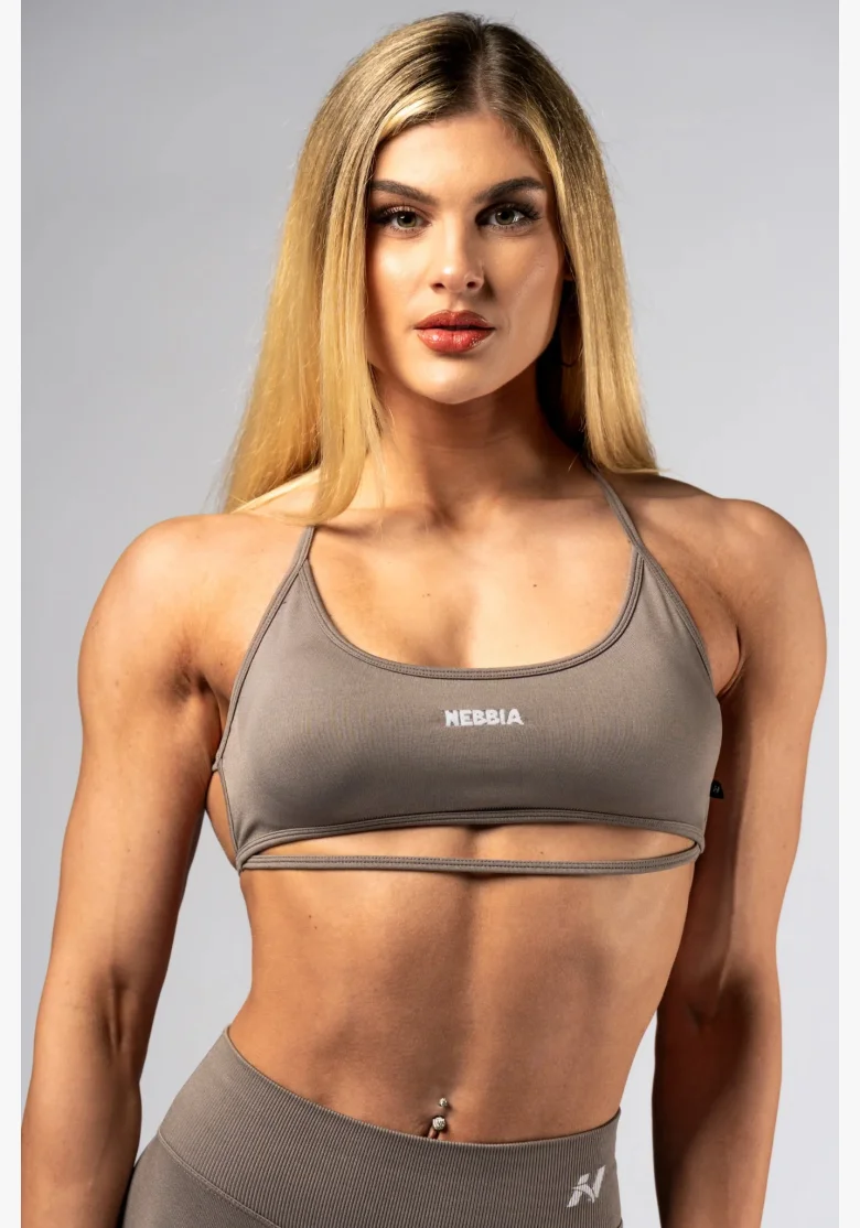 NEBBIA Open-back reggiseno sportivo POWER beige
