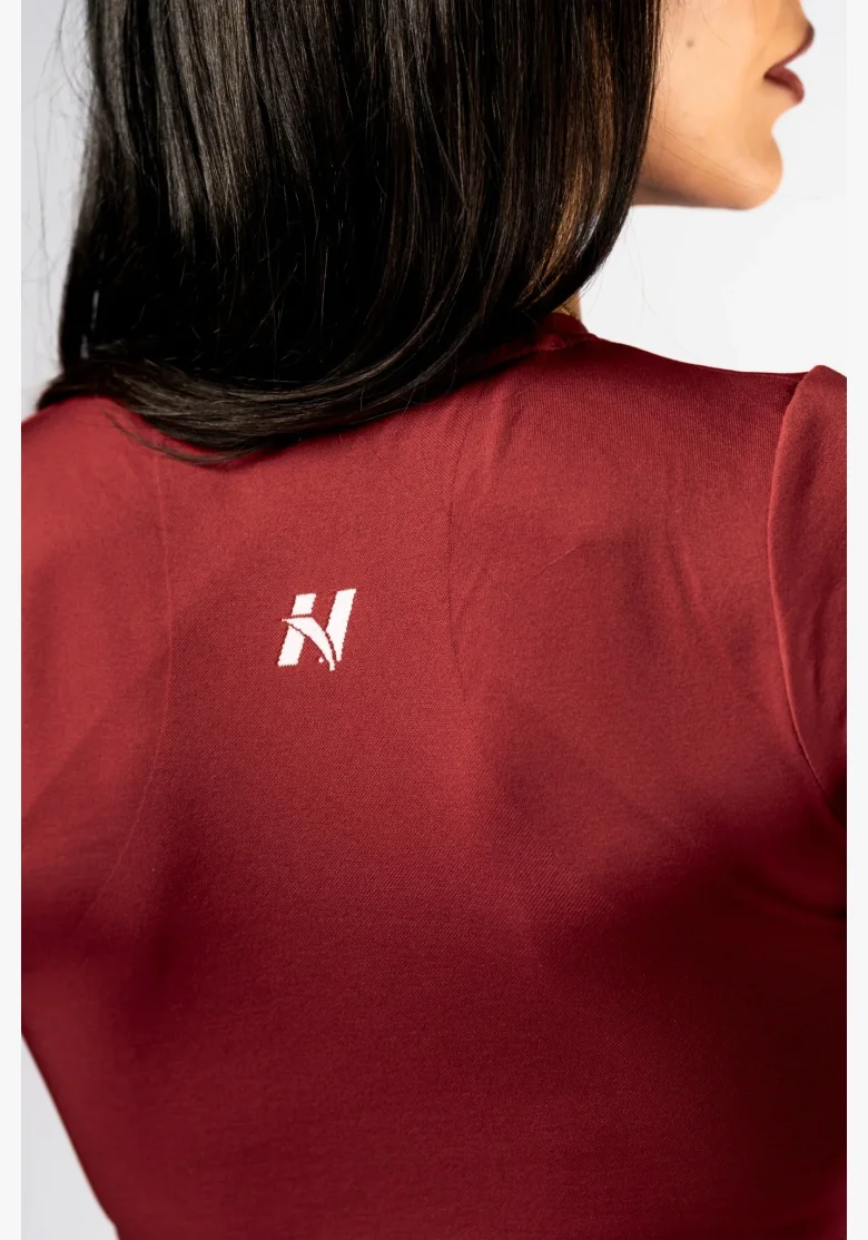 NEBBIA Seamless crop top con maniche corte POWER rosso