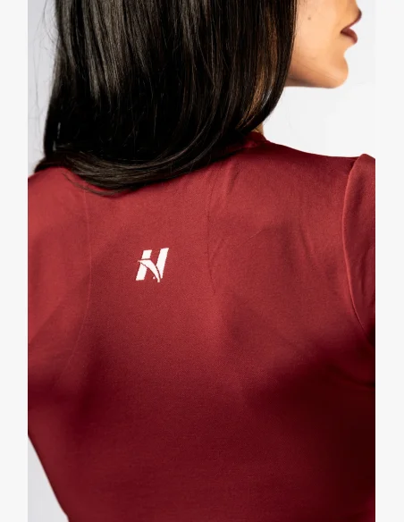 NEBBIA Seamless crop top con maniche corte POWER rosso