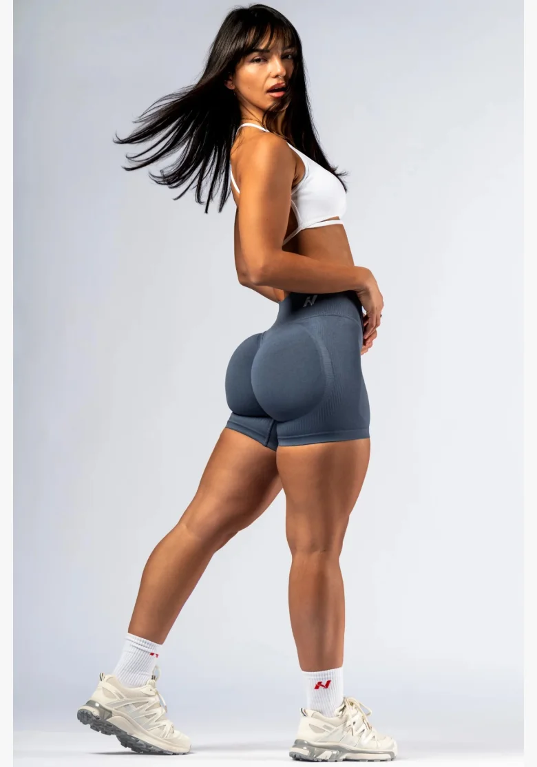 NEBBIA High-waist push-up shorts POWER grigie