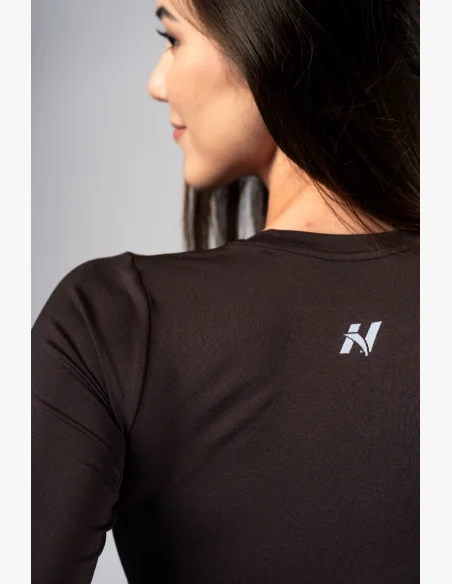 NEBBIA Seamless crop top con maniche lunghe POWER marrone