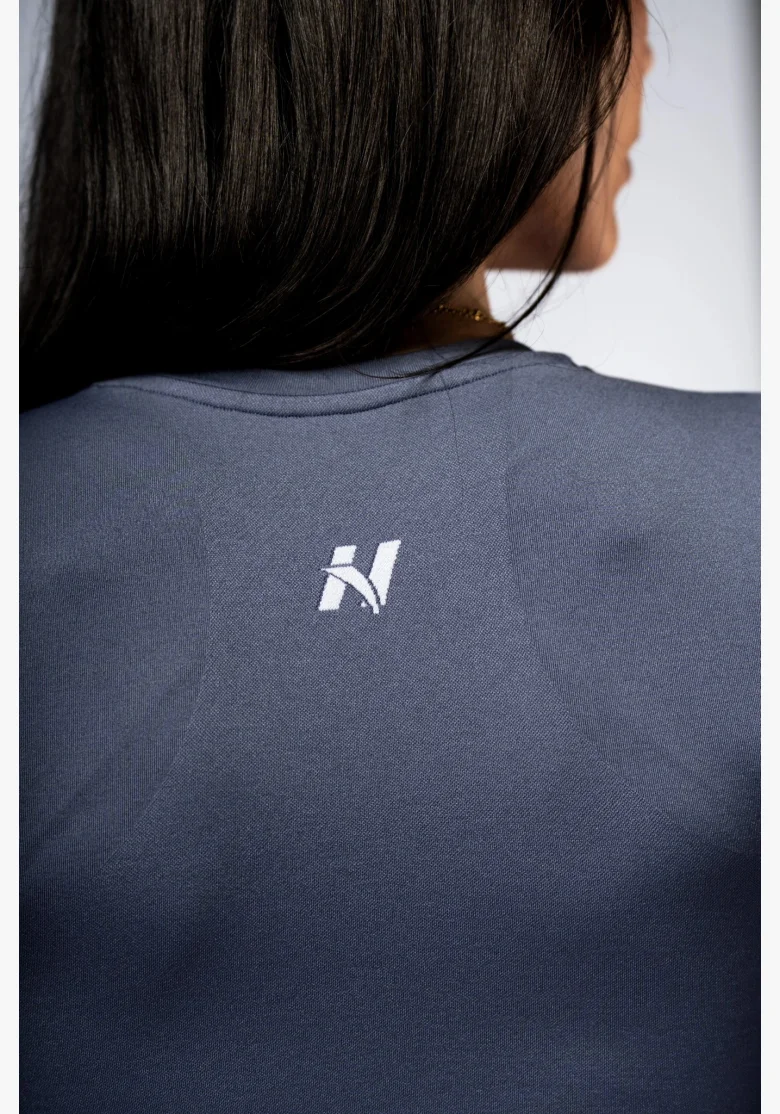NEBBIA Seamless crop top con manica lunga POWER grigio