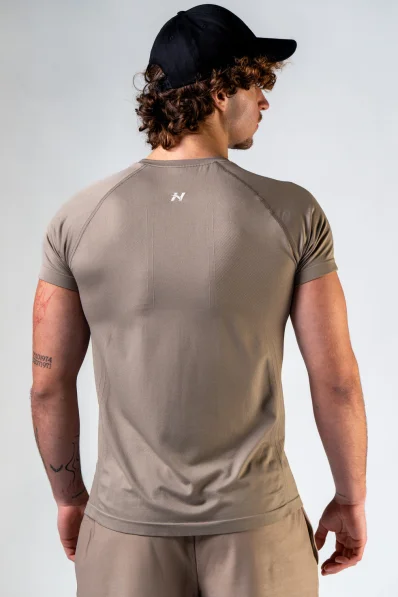 NEBBIA Seamless t-shirt a maniche corte POWER beige 2