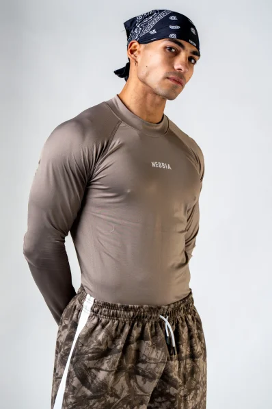 NEBBIA Seamless maglietta a maniche lunghe POWER beige
