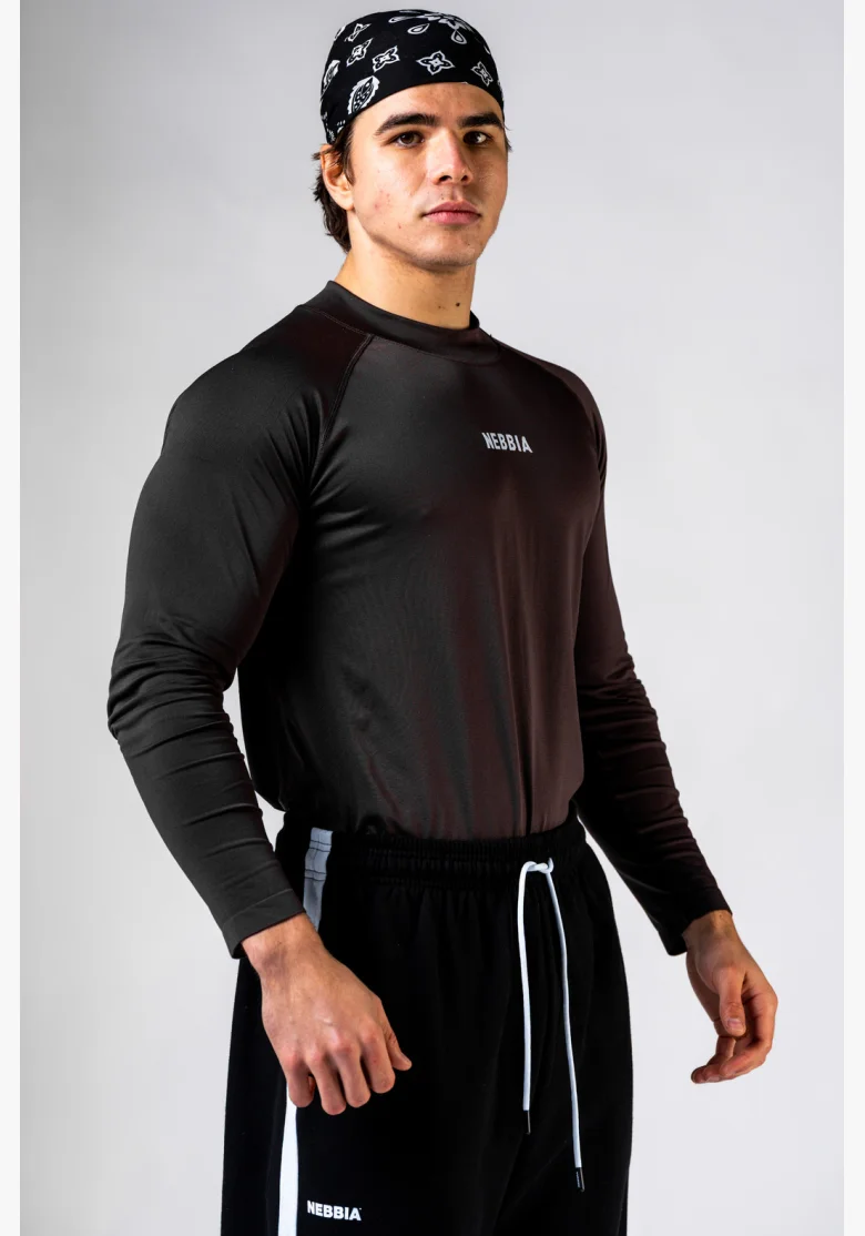 NEBBIA Seamless maglietta a maniche lunghe POWER nera