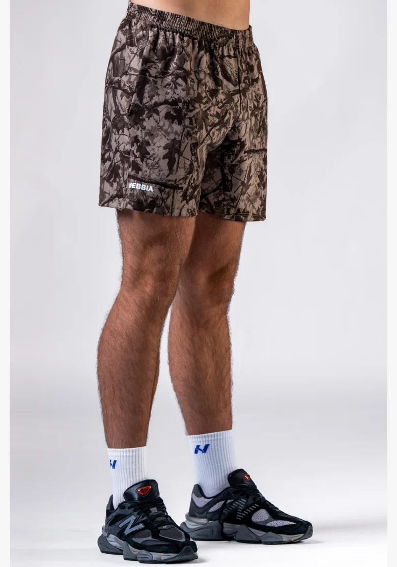 NEBBIA Pantaloncini da allenamento POWER Camo pallido