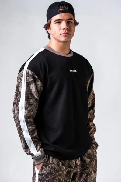 NEBBIA Relaxed fit felpa POWER Camo pallido