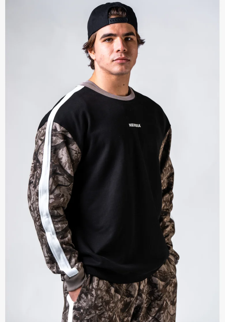 NEBBIA Relaxed fit felpa POWER Camo pallido