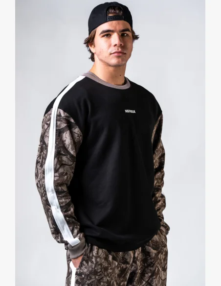 NEBBIA Relaxed fit felpa POWER Camo pallido