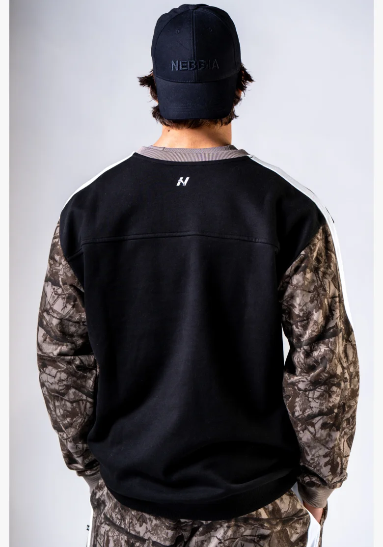 NEBBIA Relaxed fit felpa POWER Camo pallido