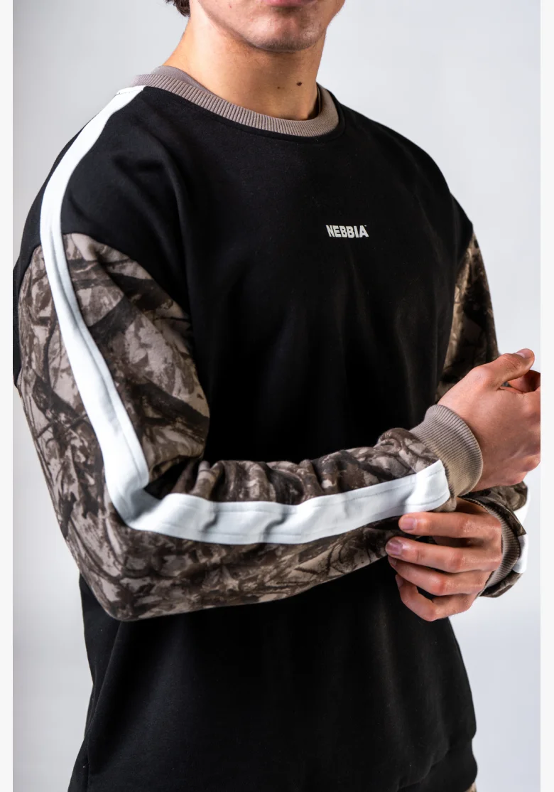 NEBBIA Relaxed fit felpa POWER Camo pallido