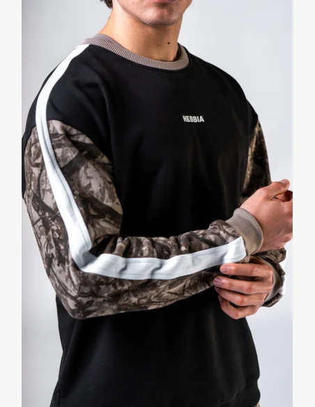 NEBBIA Relaxed fit felpa POWER Camo pallido