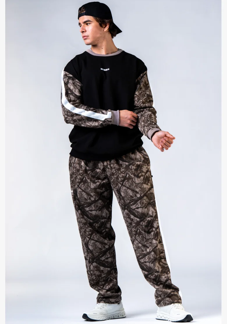NEBBIA Relaxed fit felpa POWER Camo pallido
