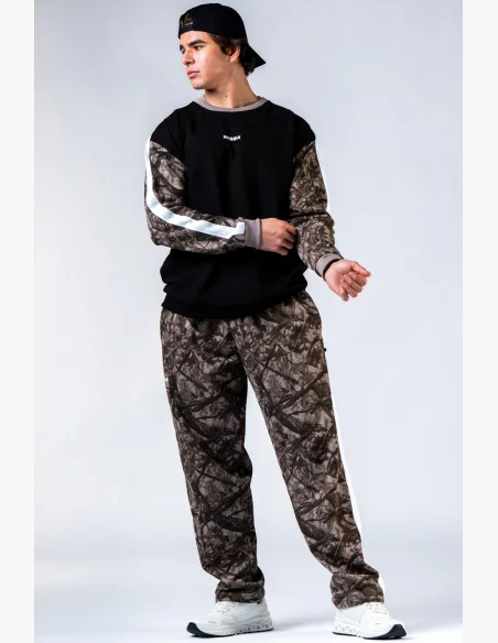 NEBBIA Relaxed fit felpa POWER Camo pallido