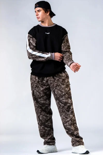 NEBBIA Relaxed fit pantaloni da tuta POWER camo pallido