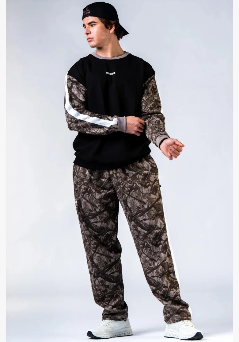 NEBBIA Relaxed fit pantaloni da tuta POWER camo pallido