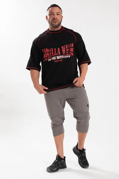 Gorilla Wear T-shirt oversize da uomo Finley - nera/rossa