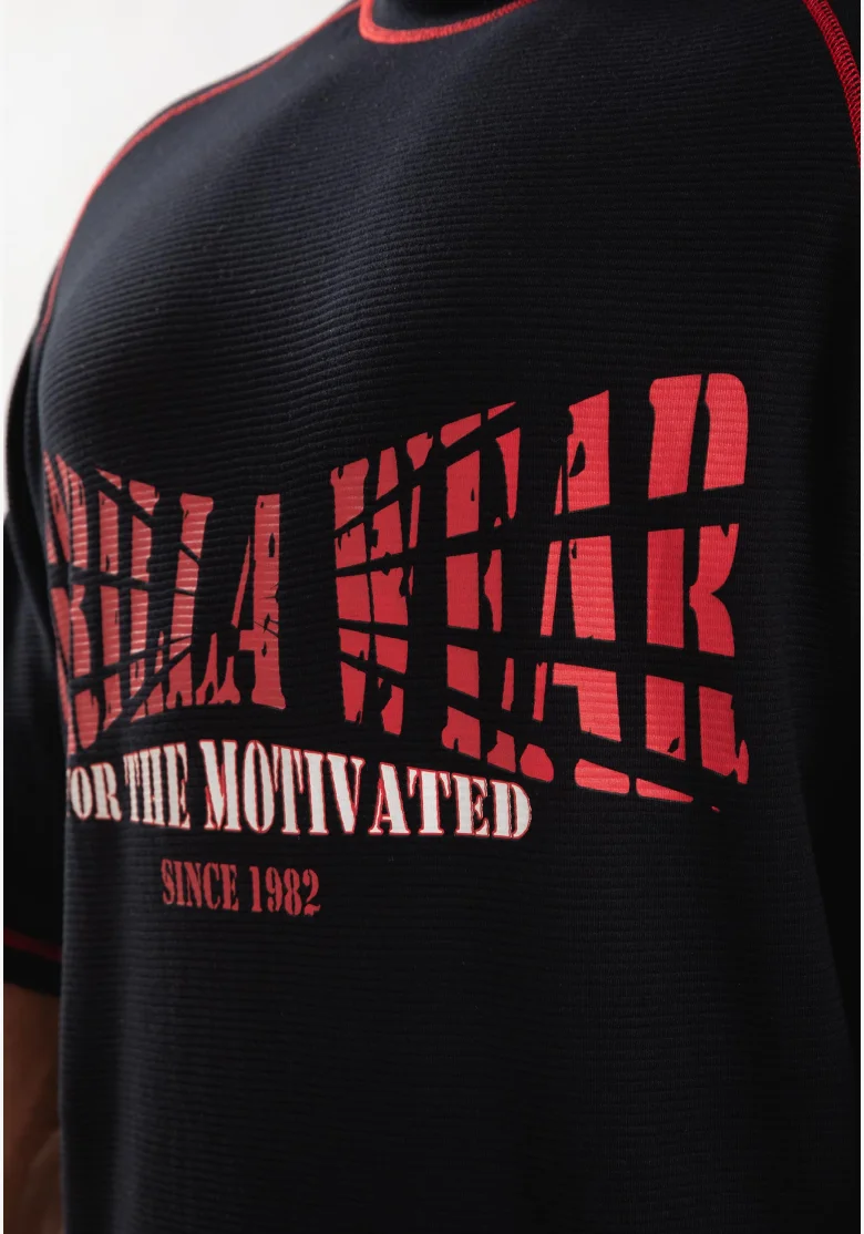 Gorilla Wear T-shirt oversize da uomo Finley - nera/rossa