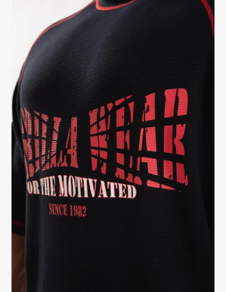 Gorilla Wear T-shirt oversize da uomo Finley - nera/rossa