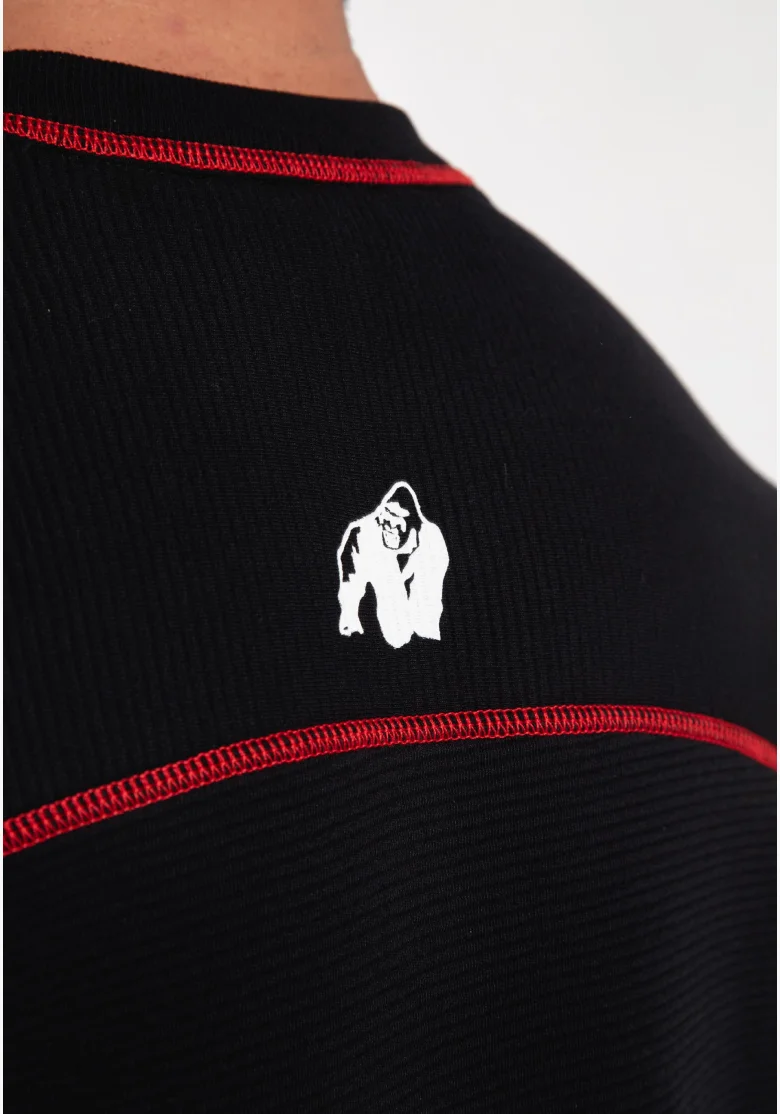 Gorilla Wear T-shirt oversize da uomo Finley - nera/rossa