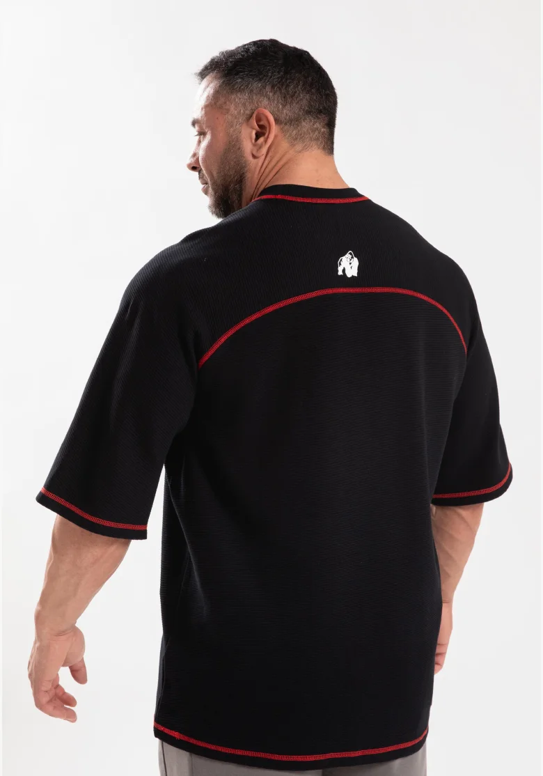 Gorilla Wear T-shirt oversize da uomo Finley - nera/rossa
