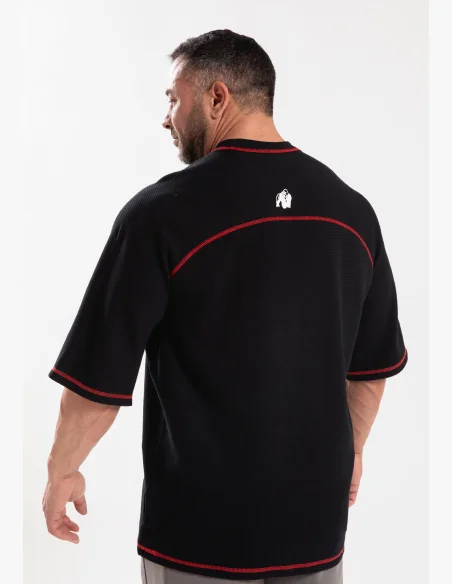 Gorilla Wear T-shirt oversize da uomo Finley - nera/rossa