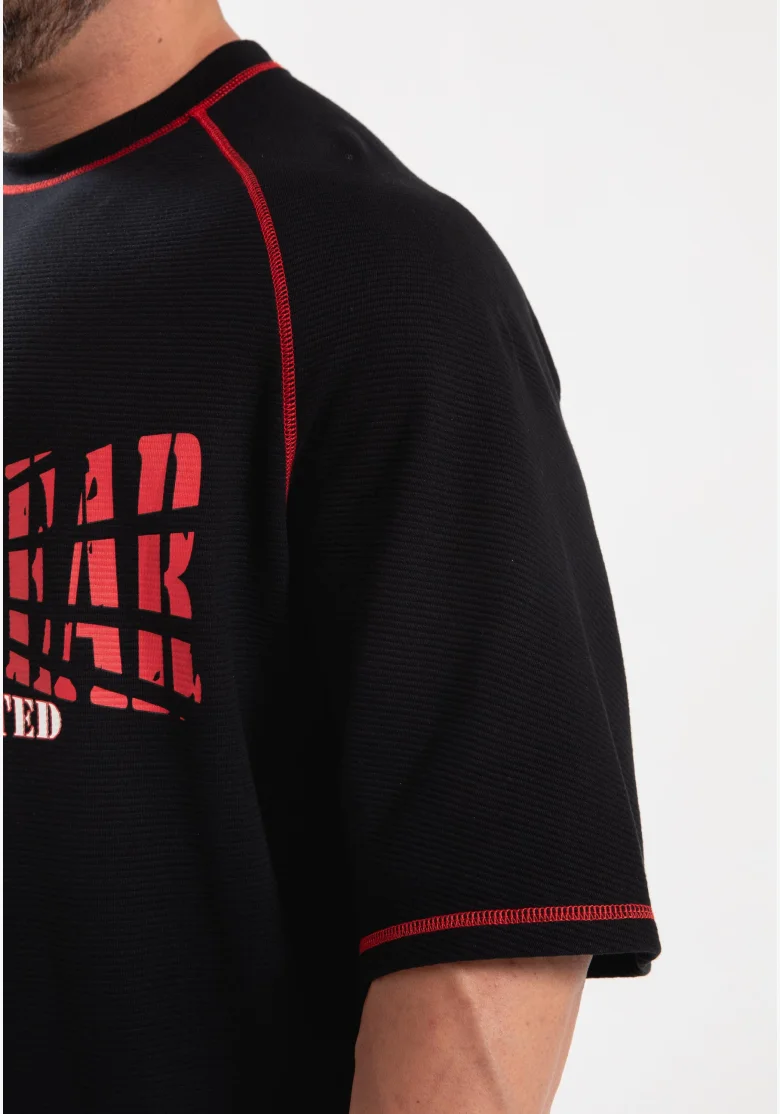 Gorilla Wear T-shirt oversize da uomo Finley - nera/rossa