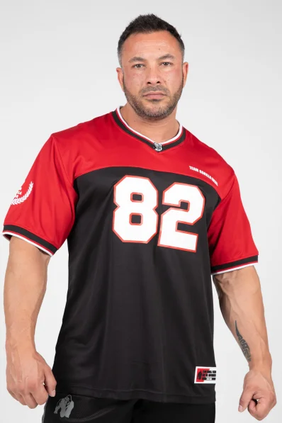 Gorilla Wear tuta da uomo Trenton Football Jersey nero / rosso