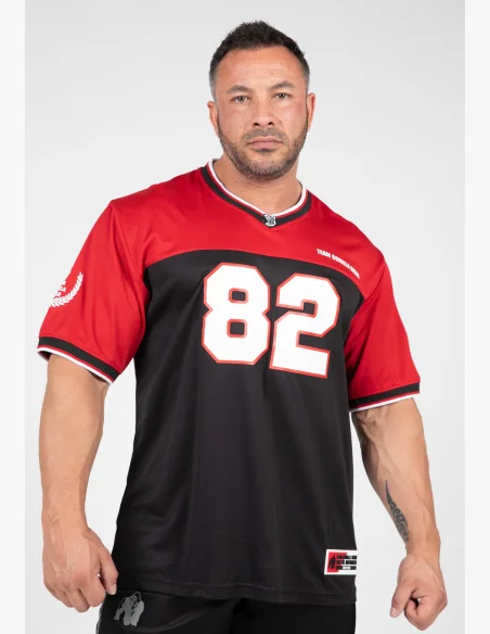 Gorilla Wear tuta da uomo Trenton Football Jersey nero / rosso