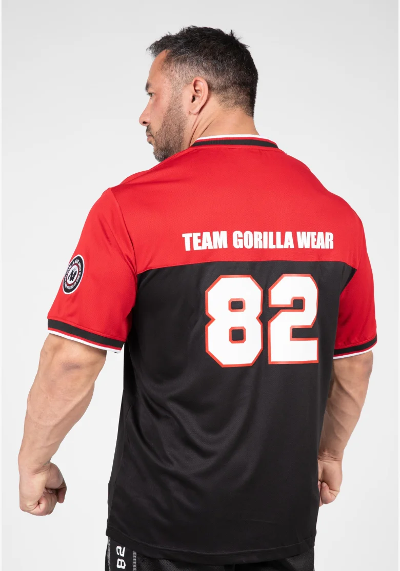 Gorilla Wear tuta da uomo Trenton Football Jersey nero / rosso