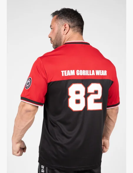 Gorilla Wear tuta da uomo Trenton Football Jersey nero / rosso