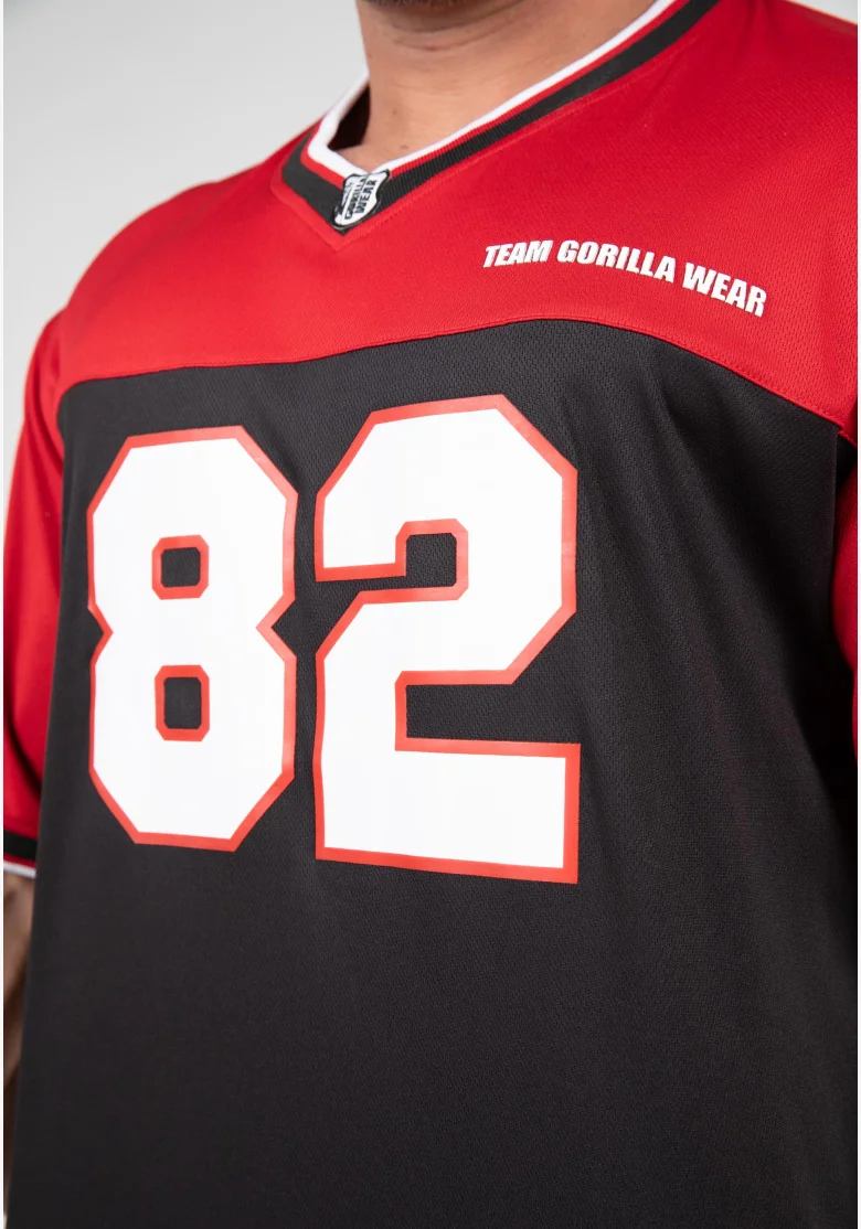 Gorilla Wear tuta da uomo Trenton Football Jersey nero / rosso