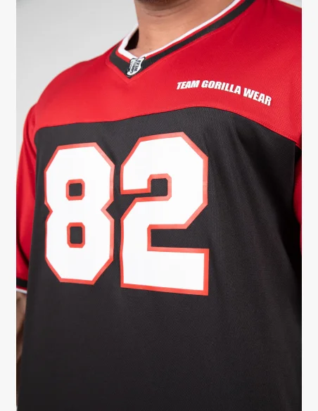 Gorilla Wear tuta da uomo Trenton Football Jersey nero / rosso
