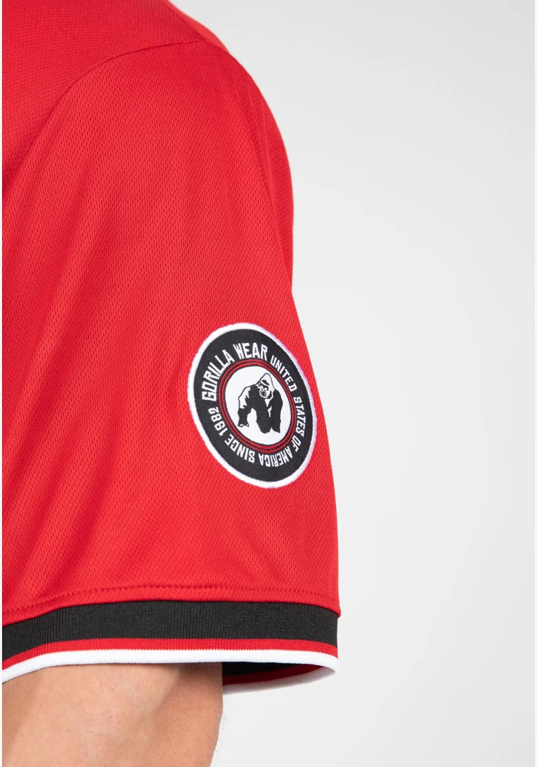 Gorilla Wear tuta da uomo Trenton Football Jersey nero / rosso