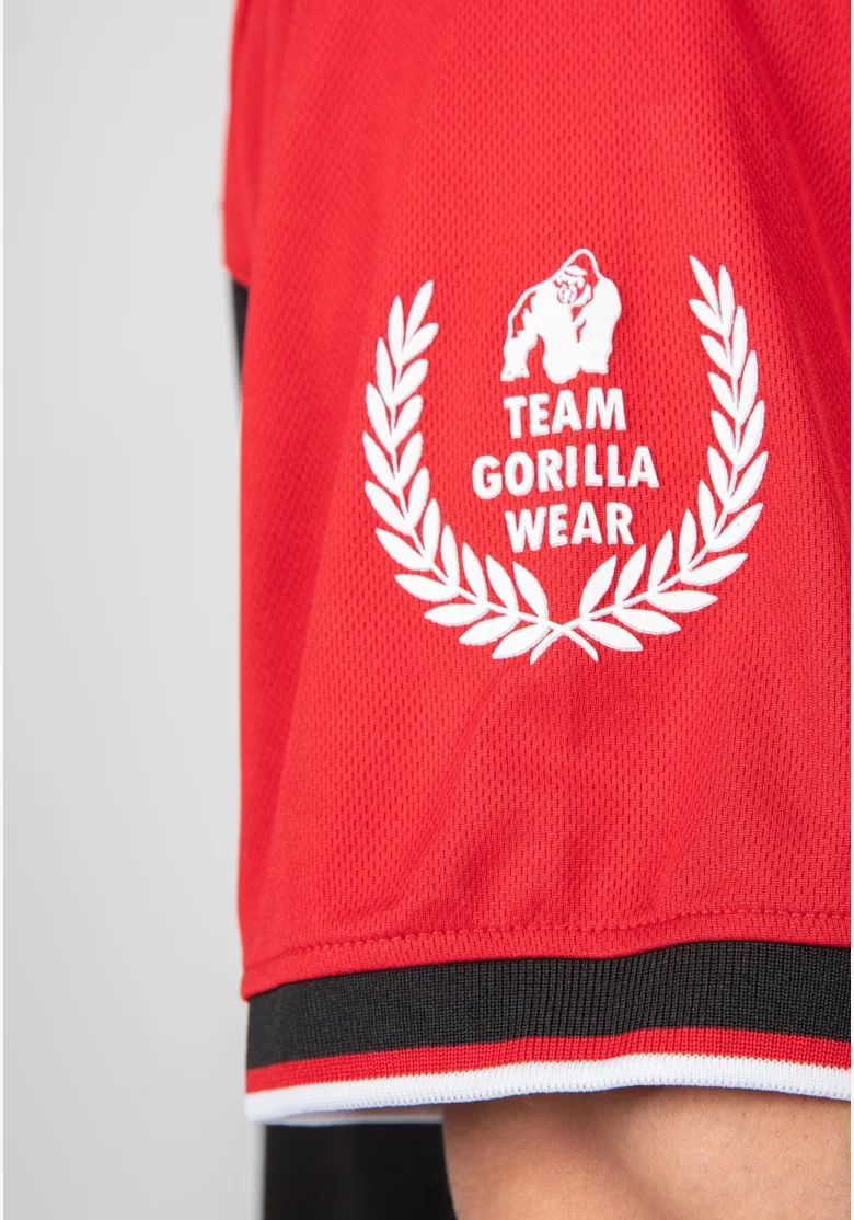 Gorilla Wear tuta da uomo Trenton Football Jersey nero / rosso