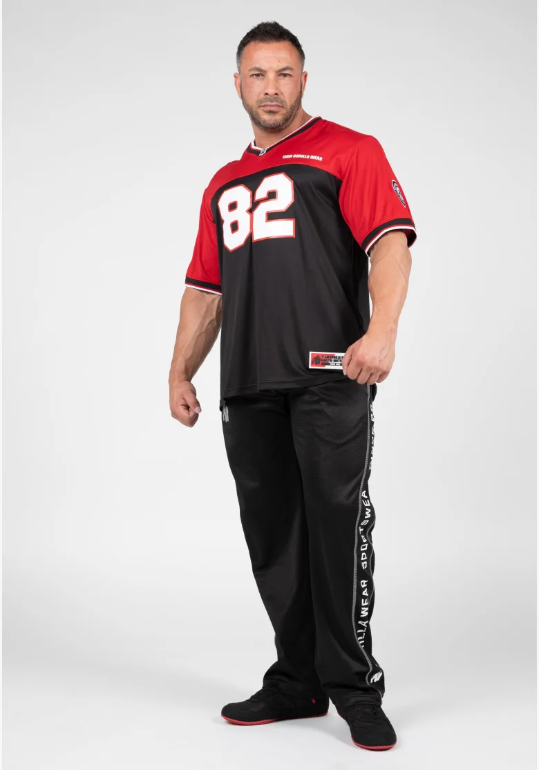 Gorilla Wear tuta da uomo Trenton Football Jersey nero / rosso