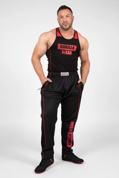 Gorilla Wear pantaloni da ginnastica da uomo Wallace Mesh - nero / rosso