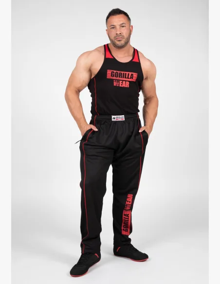 Gorilla Wear pantaloni da ginnastica da uomo Wallace Mesh - nero / rosso