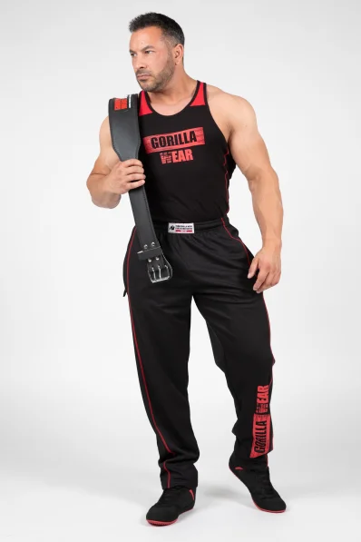 Gorilla Wear pantaloni da ginnastica da uomo Wallace Mesh - nero / rosso 2