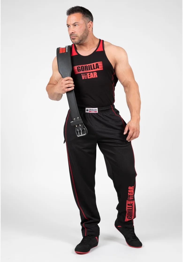 Gorilla Wear pantaloni da ginnastica da uomo Wallace Mesh - nero / rosso